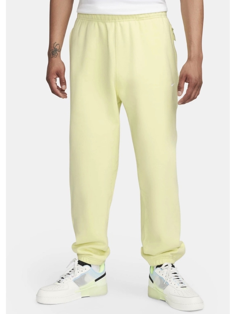 Nike Solo Swoosh Heavyweight Loose Fit Volt Green Jogger Sweatpants Size Large